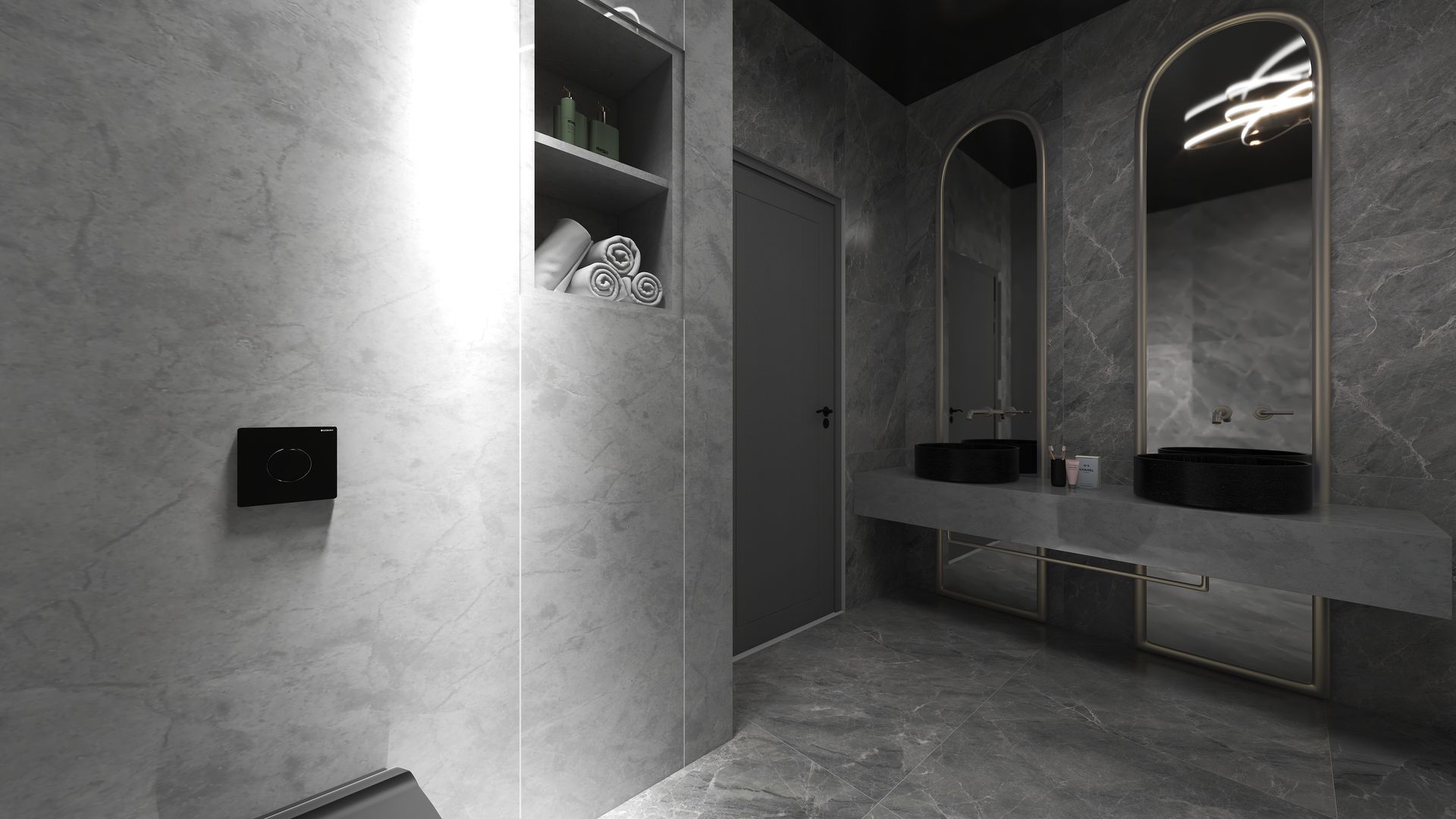 Łazienka – ciemny marmur